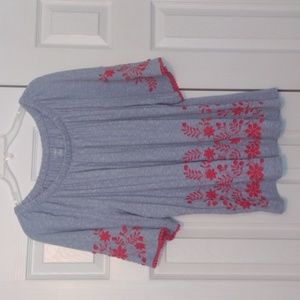 Knit top with embroidery